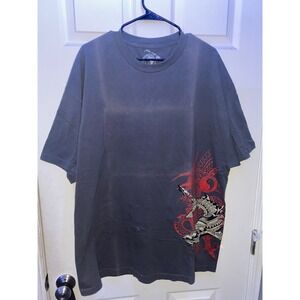 T&C Surf Designs Hawaii Mens 2XL Charcoal Gray Tribal Shark Yin Yang T-Shirt